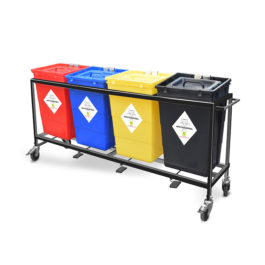 2 Bins Waste Segregation Trolleys (Mild Steel) - 60 Ltr